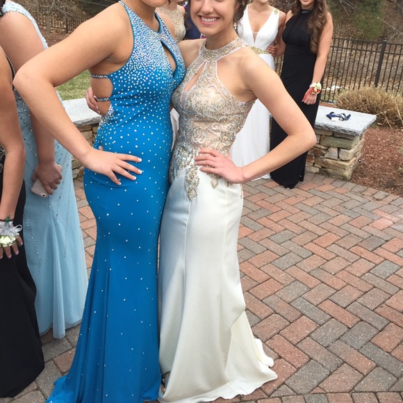 Jovani Teal Rhinestone Prom Dress #90640 - Picture 3 of 4